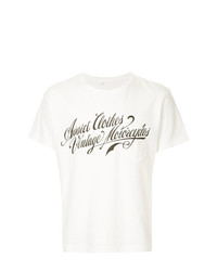 T-shirt girocollo stampata bianca e nera di Addict Clothes Japan