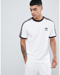 T-shirt girocollo stampata bianca e nera di adidas Originals