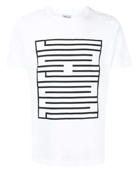 T-shirt girocollo stampata bianca e nera di agnès b.