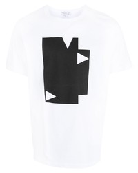 T-shirt girocollo stampata bianca e nera di agnès b.