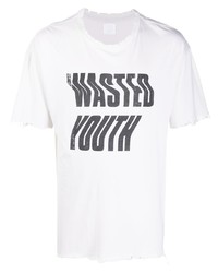 T-shirt girocollo stampata bianca e nera di Alchemist
