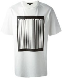 T-shirt girocollo stampata bianca e nera di Alexander Wang