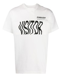 T-shirt girocollo stampata bianca e nera di Ambush