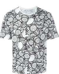 T-shirt girocollo stampata bianca e nera di AMI Alexandre Mattiussi
