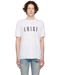 T-shirt girocollo stampata bianca e nera di Amiri