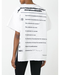 T-shirt girocollo stampata bianca e nera di MM6 MAISON MARGIELA