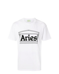 T-shirt girocollo stampata bianca e nera di Aries