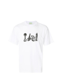 T-shirt girocollo stampata bianca e nera di Aries