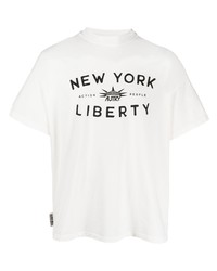 T-shirt girocollo stampata bianca e nera di AUTRY