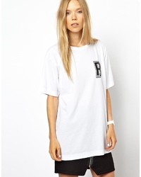 T-shirt girocollo stampata bianca e nera di B.side