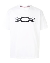 T-shirt girocollo stampata bianca e nera di Bally