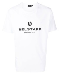 T-shirt girocollo stampata bianca e nera di Belstaff