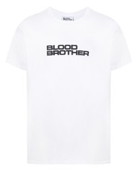 T-shirt girocollo stampata bianca e nera di Blood Brother