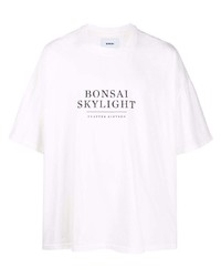 T-shirt girocollo stampata bianca e nera di Bonsai