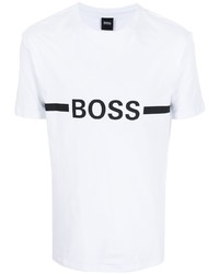 T-shirt girocollo stampata bianca e nera di BOSS