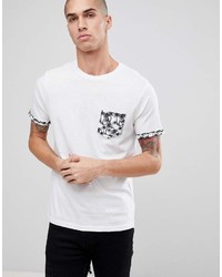 T-shirt girocollo stampata bianca e nera di Brave Soul