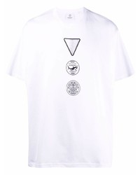 T-shirt girocollo stampata bianca e nera di Burberry