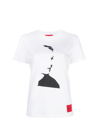 T-shirt girocollo stampata bianca e nera di Calvin Klein Jeans
