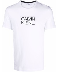 T-shirt girocollo stampata bianca e nera di Calvin Klein