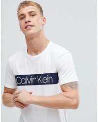 T-shirt girocollo stampata bianca e nera di Calvin Klein