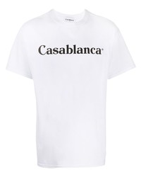 T-shirt girocollo stampata bianca e nera di Casablanca