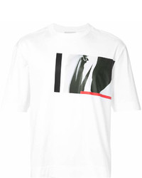 T-shirt girocollo stampata bianca e nera di Cerruti