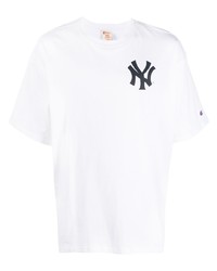 T-shirt girocollo stampata bianca e nera di Champion