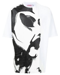 T-shirt girocollo stampata bianca e nera di Charles Jeffrey Loverboy