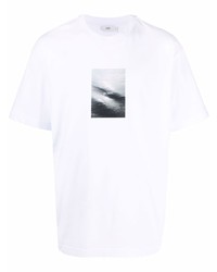 T-shirt girocollo stampata bianca e nera di Closed