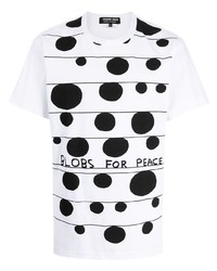 T-shirt girocollo stampata bianca e nera di Comme des Garcons Homme Deux