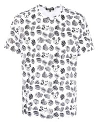 T-shirt girocollo stampata bianca e nera di Comme des Garcons Homme Deux