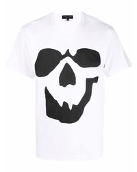 T-shirt girocollo stampata bianca e nera di Comme Des Garcons Homme Plus