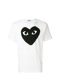 T-shirt girocollo stampata bianca e nera di Comme Des Garcons Play