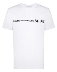 T-shirt girocollo stampata bianca e nera di Comme Des Garcons SHIRT