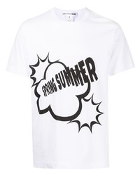 T-shirt girocollo stampata bianca e nera di Comme Des Garcons SHIRT