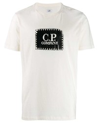 T-shirt girocollo stampata bianca e nera di CP Company