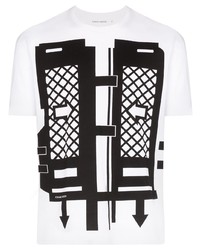 T-shirt girocollo stampata bianca e nera di Craig Green