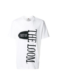 T-shirt girocollo stampata bianca e nera di Cédric Charlier
