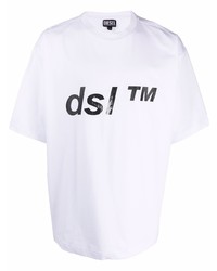 T-shirt girocollo stampata bianca e nera di Diesel