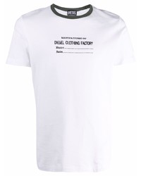 T-shirt girocollo stampata bianca e nera di Diesel