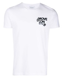 T-shirt girocollo stampata bianca e nera di Dondup