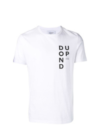 T-shirt girocollo stampata bianca e nera di Dondup