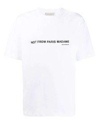 T-shirt girocollo stampata bianca e nera di Drôle De Monsieur
