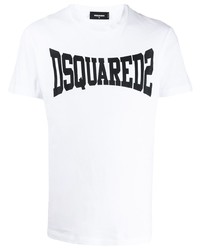 T-shirt girocollo stampata bianca e nera di DSQUARED2