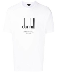 T-shirt girocollo stampata bianca e nera di Dunhill