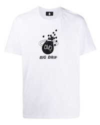 T-shirt girocollo stampata bianca e nera di DUOltd