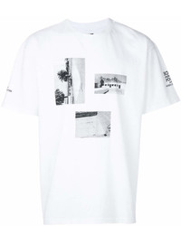 T-shirt girocollo stampata bianca e nera di Edwin