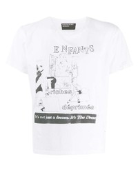T-shirt girocollo stampata bianca e nera di Enfants Riches Deprimes