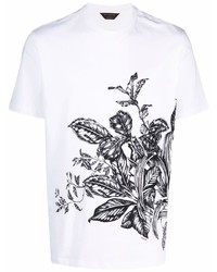 T-shirt girocollo stampata bianca e nera di Ermenegildo Zegna XXX