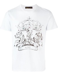 T-shirt girocollo stampata bianca e nera di Etro